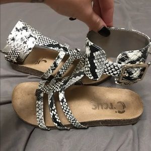 Python sandals.